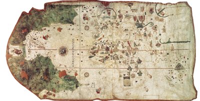 COSA, Juan de la (1460-1510). Cartógrafo. Carta de Juan de la Cosa (1500). ESPANHA. MADRID (COMUNIDADE AUTÓNOMA). Madrid. Museu da Marinha de Unbekannter Künstler