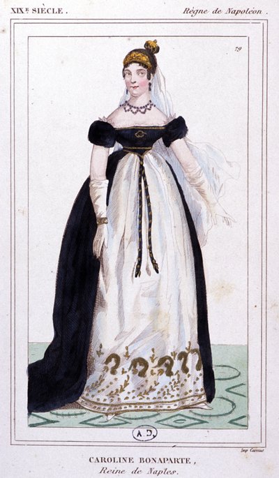 Caroline Bonaparte, c. 1810 (gravura) de Unbekannter Künstler
