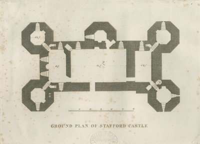Igreja do Castelo - Stafford Castle: engraving, nd [19th cent] de Unbekannt