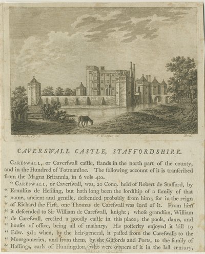 Castelo Caverswall: gravura em placa de cobre, 8 de março de 1776 de Unbekannt