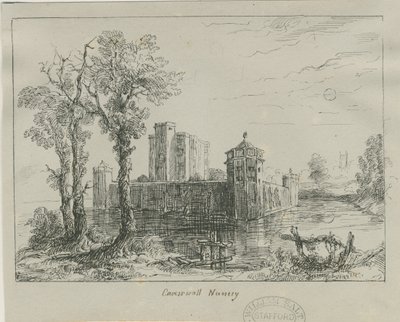Castelo de Caverswall: esboço a tinta, nº [ Século XIX] de Unbekannt