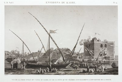 Celebrando a abertura anual do dique no Canal do Cairo, Egito, c 1798 de Unbekannt