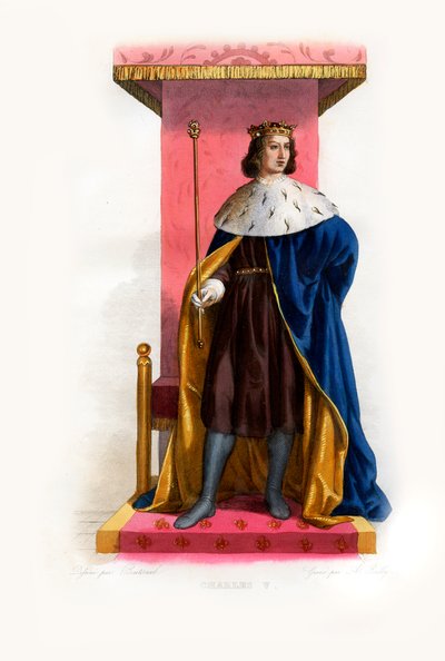Charles V da França chamado Wise, c.1844 (gravura) de Lancelot Volders