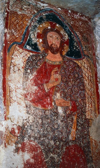 Cristo Mestre, fresco na cripta, Santuário de Maria das Escadas (século XVIII), Massafra, Puglia, Itália de William M. Timlin