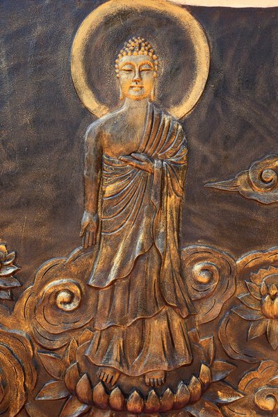 Chua Thien Lam Go pagode budista. Shakyamuni Buddha. Varada mudra : gesto de caridade. Thay Ninh. Vietnam de Unbekannt