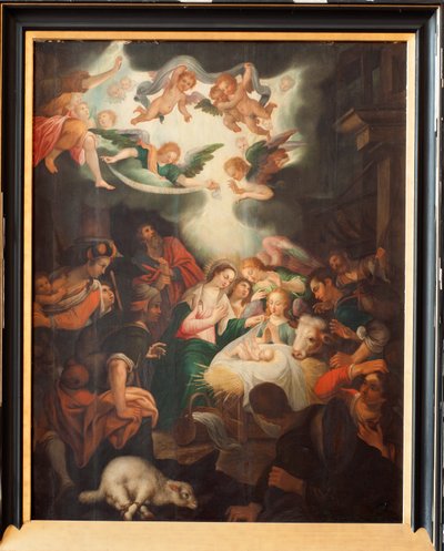 Igreja (Basilique Notre-Dame de Tongre). Interior. Tríptico. O Nascimento. de Unbekannter Künstler