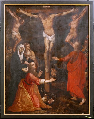 Igreja (Eglise Saint-martin). Interior. Tríptico. A Crucificação. de Unbekannter Künstler