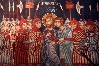 Igreja do Arcanjo Miguel. Fresco. Jesus Cristo preso, 20150510, Pedoulas, Chipre de Unbekannt