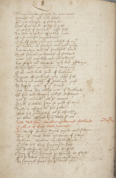 Cópia da Crónica Andrew de Wyntoun, Fol 319 verso, detalhe, c.1550 (tinta sobre papel) de Unbekannt