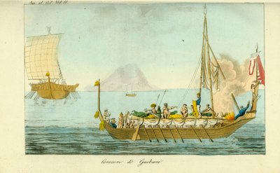 Barco Corocoro com velas e remos da ilha de Guebe, Ilhas Maluku, Indonésia de Unbekannt