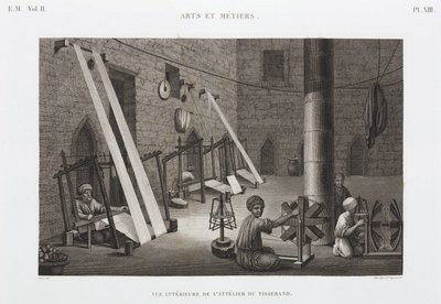 Algodão & Seda, oficina de tecelagem da Weaver, Egipto, c 1798 de Unbekannt