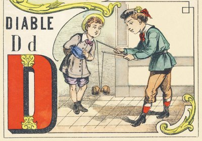 D: diable - Alfabeto de Jogos, c.1890 (ilustração) de Unbekannt