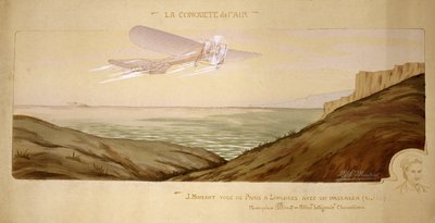 Início da aviação : John Moisant faz o primeiro transporte de passageiros sobre o Canal com o seu mecânico no seu avião Bleriot de dois lugares no dia 17 de Agosto de 1910 de Unbekannt