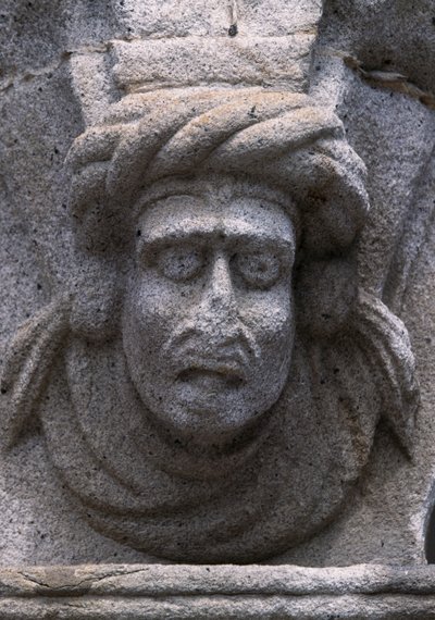 Detalhe de um friso num edifício histórico na Praça da República (Praca da Republica) em Viana do Castelo. Portugal de Benjamin Baud