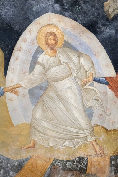 Pormenor do fresco de Anastasis, igreja do S. Salvador em Chora, Parekklesion de Unbekannter Künstler