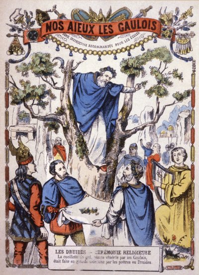 Druidas a apanhar visco, c. 1900 (ilustração) de Unbekannter Künstler