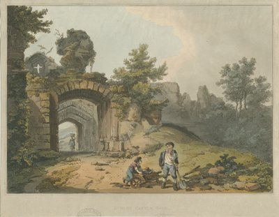 Dudley Castle - The Keep: gravura em aquatinta colorida, nd [ 19th cent] de Unbekannt