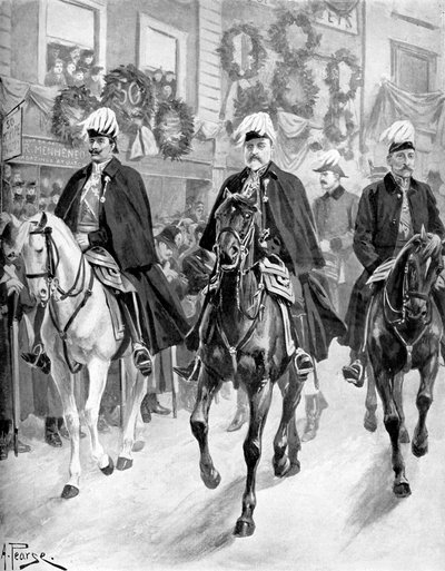 Eduardo VII no cortejo fúnebre da Rainha Vitória de Unbekannter Künstler