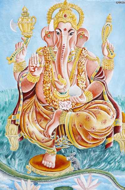 Cabeça de um deus hindu Ganesh, Katmandu, Nepal de Unbekannt