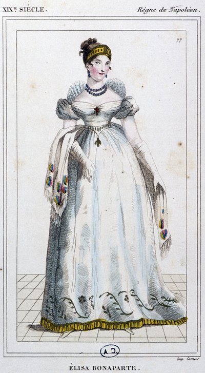 Elisa Bonaparte Baciocchi, c. 1810 (gravura) de Unbekannter Künstler