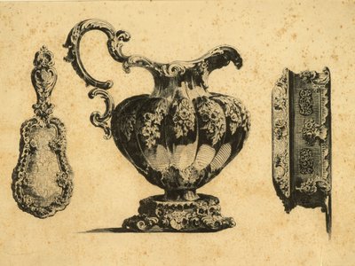Gravura representando três acessórios de beleza do Príncipe Pavel (Paul) Grigoryevich Demidoff (1738-1821) de Unbekannt