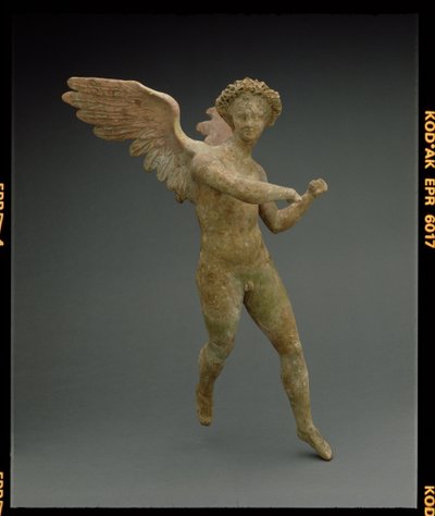 Eros em vôo, figura feita em Myrina na Ásia Menor Grego, Período Helenístico, c.150-100 AC (terracota) de Unbekannt