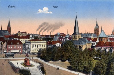 Essen, Alemanha - Vista do centro da cidade, início do século XX (cartão postal) de Unbekannter Künstler