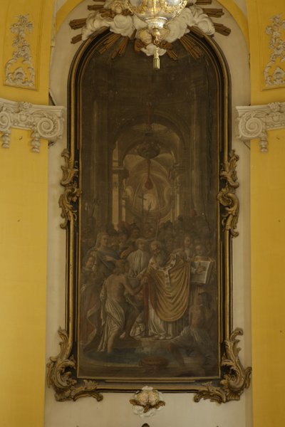 FRANÇA. GRANDE ORIENTE. MURTHE-AND-MOSELLE. Luneville. Igreja de São Tiago. Pintura de Jean Girardet no coro. Arte barroca. Arquitectura. Fotografia de Unbekannt