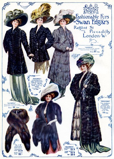 Moda: anúncio "Peles na moda". de Unbekannter Künstler