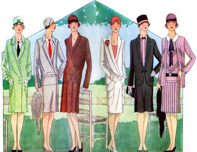 Moda: casacos e fatos na primavera de 1928 de Unbekannter Künstler