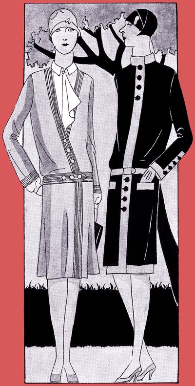 Moda: vestidos para a primavera de 1928 de Unbekannter Künstler
