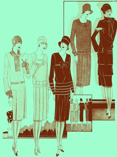Moda: vestidos para a primavera de 1928 de Unbekannter Künstler