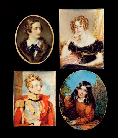 Quatro miniaturas de retrato (aguarela sobre marfim) de Unbekannt