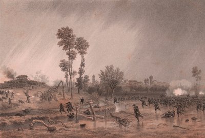 Quarta Divisão Piemontesa do General Cialdini durante ataque da Batalha da Palestina, Lombardia de William M. Timlin