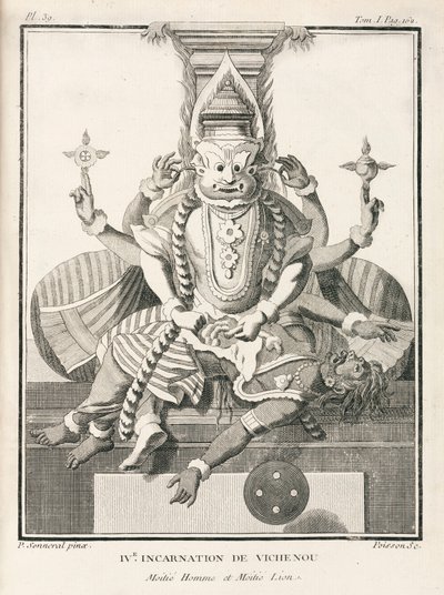 Quarta encarnação de Vishnu, meio-homem e meio-leão de Unbekannt