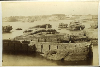 França, Aquitânia, Pirinéus Atlânticos (64), Biarritz: desenvolvimento do porto de pesca de Unbekannter Künstler