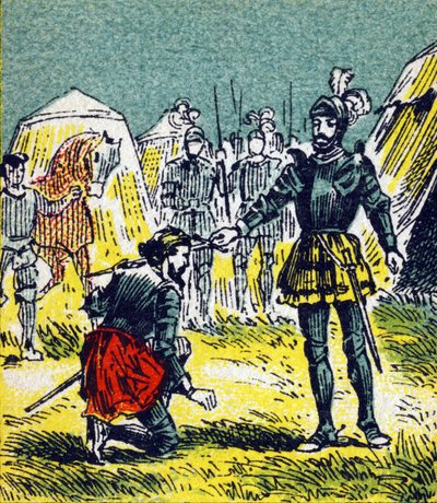 François I arma cavaleiro por Bayard em 15 de setembro de Unbekannt
