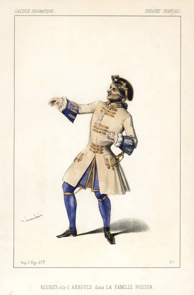 François Regnier como Arnould em La Famille Poisson, de Joseph Isidore Samson, Theatre Francais de Unbekannter Künstler