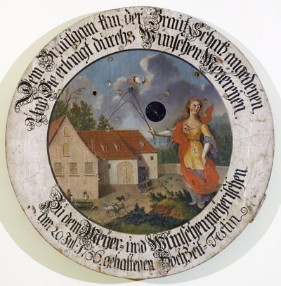 Museu Franconiano Feuchtwangen Middle Franconian Baviera Alemanha artilheiro alvo de casamentos de 1756 com a deusa Fortune de Unbekannt