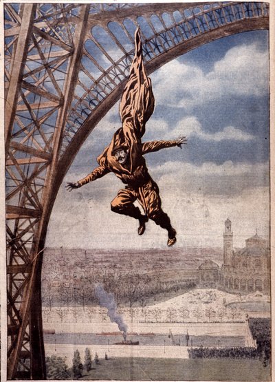 Franz Reichelt morreu ao testar o seu "casaco para-quedas" da Torre Eiffel de Unbekannter Künstler