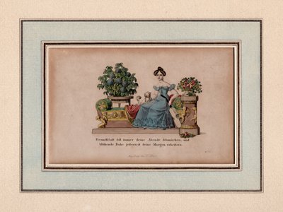 A amizade deve sempre adornar as suas noites, Augsburg, c.1830 (gravura) de Unbekannter Künstler