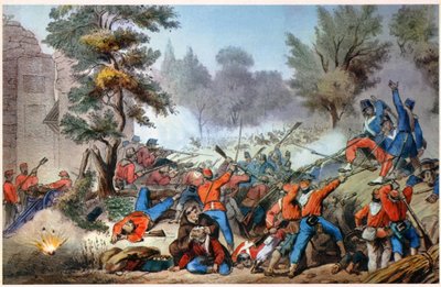 GARIBALDINI AL SESSA COMBAT 1860 (imprimir) de Unbekannter Künstler