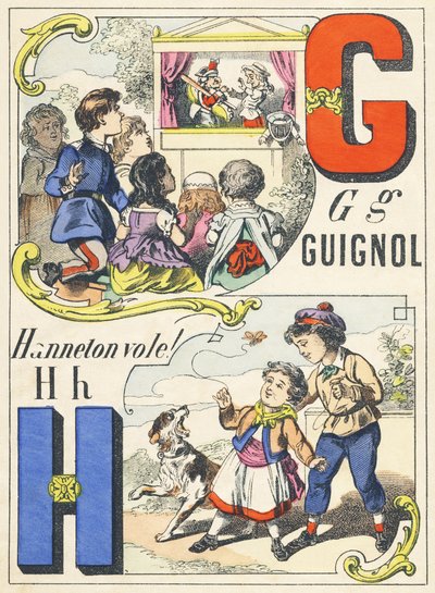 GH: Guignol, Hanneton arganaz! - Alfabeto de jogos, c.1890 (ilustração) de Unbekannt