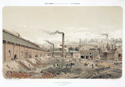 General Industrial Scenes Coalmine em Valentin Cocq, Bélgica de Unbekannt