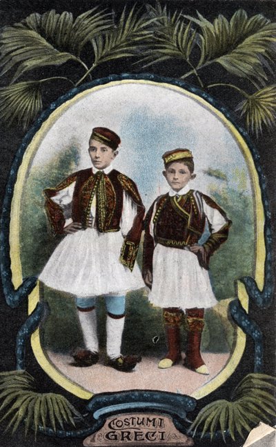 Grécia: Roupas gregas para crianças - Postcard 1914-1918 de Unbekannt