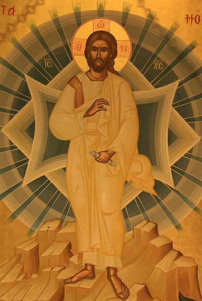 Ícone ortodoxo grego que representa a Transfiguração de Jesus Thessalonique Grece de Unbekannt