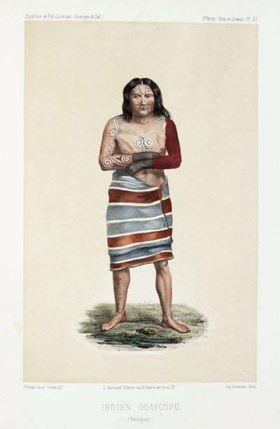 Índio Guaycuru, Paraguai, c 1843-1847 de Unbekannt