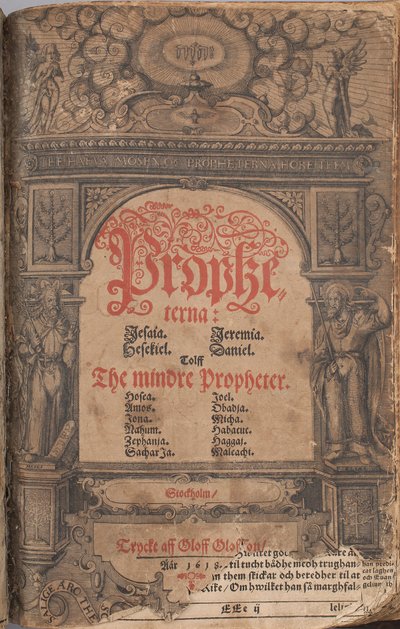 Bíblia de Gustavo II Adolfo 1618 - Profetas Maiores e Profetas Menores página de rosto de Unbekannter Künstler
