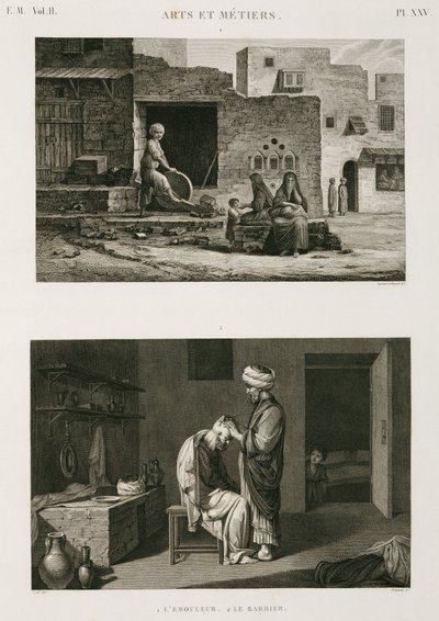 Ferragens e ferragens Moedor de facas e barbeiro, Egito, c 1798 de Unbekannt