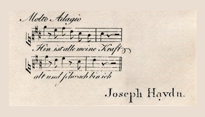 Cartão "Anti-Visiting" de Haydn (gravura) de Unbekannter Künstler